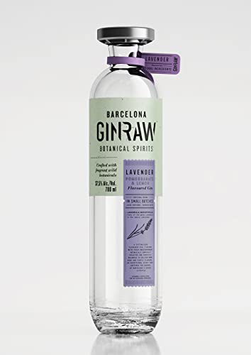 GinRaw Lavanda | Ginebra Premium 37,5º 700 ML | Prepara tu mejor cocktail | Elaborado con botánicos silvestres de origen