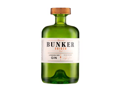 Bunker Distillery - Ginebra Premium Artesanal Bunker Origen - Botella 70 cl - London Dry Gin - Edición limitada - Premio Mejor Ginebra de España 2023 y 2021 - Sin gluten - 100% natural