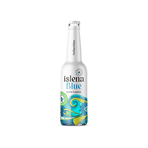Sidra azul Isleña Blue | Bebida refrescante a base de zumo de manzana y frutos rojos | 5 grados de alcohol | Venta por unidad 33cl | Botella de Vidrio