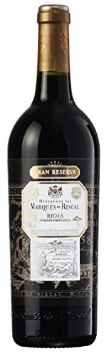 Marqués de Riscal - Vino tinto Gran Reserva Denominación de Origen Calificada Rioja, Variedad 100% Tempranillo, 32 meses en barrica de roble francés - Botella individual 750 ml