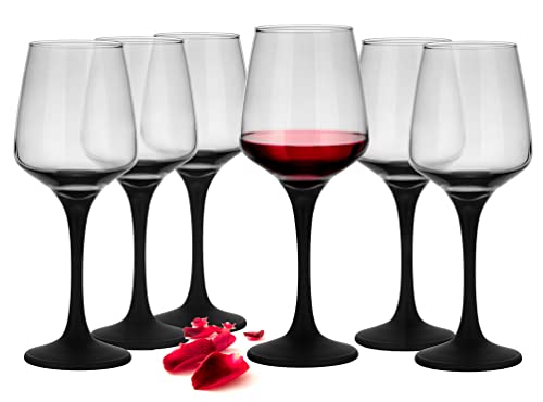 Glasmark - Copa de vino blanco, copas de vino tinto, copas de vino, diseño original, apto para lavavajillas, forma y estilo únicos, perfecto para el hogar, restaurantes y fiestas, juego de 6, 360 ml