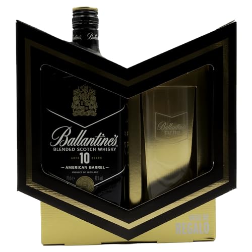 Ballantine's 10 años Whisky Escocés de Mezcla con Vaso de Regalo, 700 ml