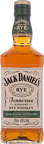Jack Daniels Tennessee Rye Whiskey, 45% Vol. Alcohol, Whiskey de 70%Centeno, 18%Maiz y 12%Cebada Malteada, Sabor Suave, 700ml