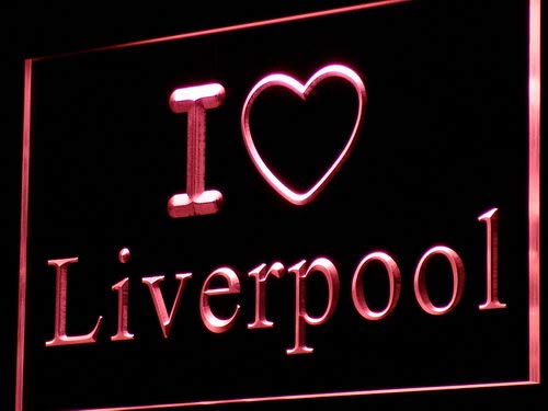 ADVPRO Cartel Luminoso i845-r I Love Liverpool Bar Pub Club NR Neon Light Sign
