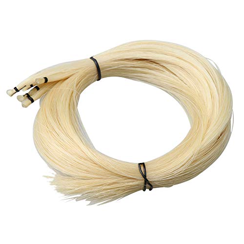 Yibuy 50g 83cm White Horse Hair para reemplazo de arco de violín