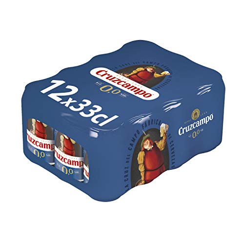 Cruzcampo 0,0 Cerveza Lager Sin Alcohol Pack Lata, 12 x 33cl