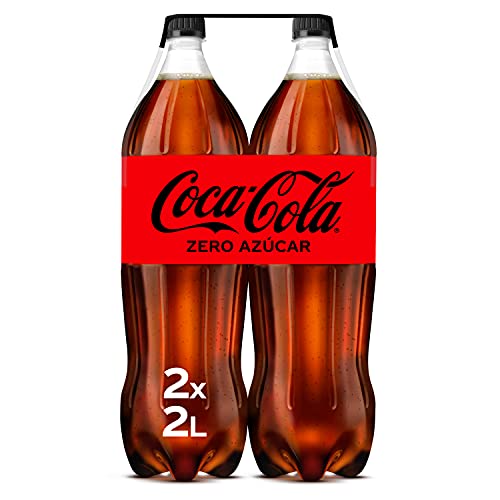 Coca-Cola Zero Azúcar - Refresco de cola sin azúcar, sin calorías - Pack 2 botellas 2L