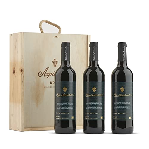 Félix Azpilicueta Gran Reserva Caja de madera Premium 3 botellas D.O.Ca Rioja Vino - 750 ml
