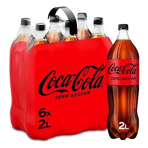 Coca-Cola Zero Azúcar - Refresco de cola sin azúcar, sin calorías - Pack 6 botellas 2L