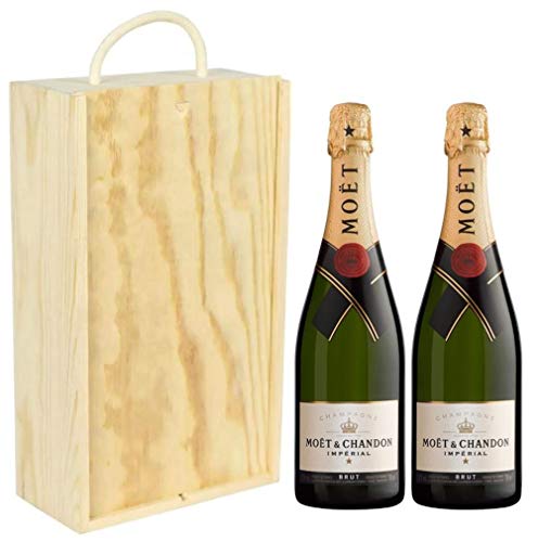 Moet and Chandon Brut Imperial Pinot Noir in Wooden Box NV 75 cl (Case of 2)