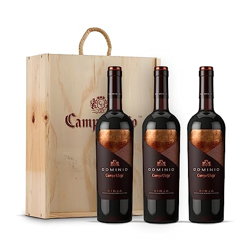 Dominio de Campo Viejo Caja de madera Premium 3 botellas D.O.Ca Rioja Vino - 750 ml