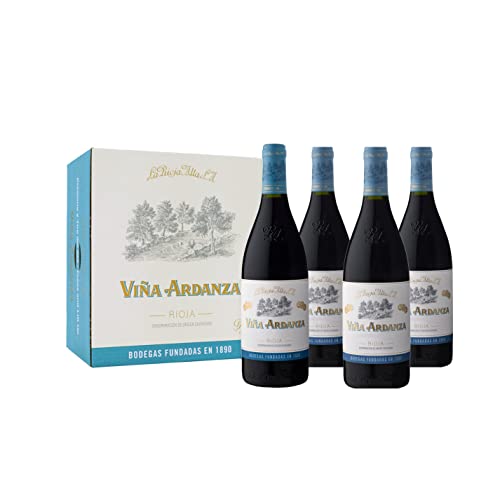 Viña Ardanza - Vino Tinto Reserva D.O.C Rioja Alta Variedad Tempranillo y Garnacha | Añada 2016 | Pack Estuche 4 Botellas de 75cl + Copas de Regalo