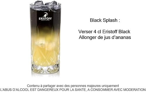 ERISTOFF Black Wild Berry Premium Vodka Spirit Drink, Vodka con Sabor a Frambuesa y Grosella Negra, 18 % Vol, 70cL / 700mL