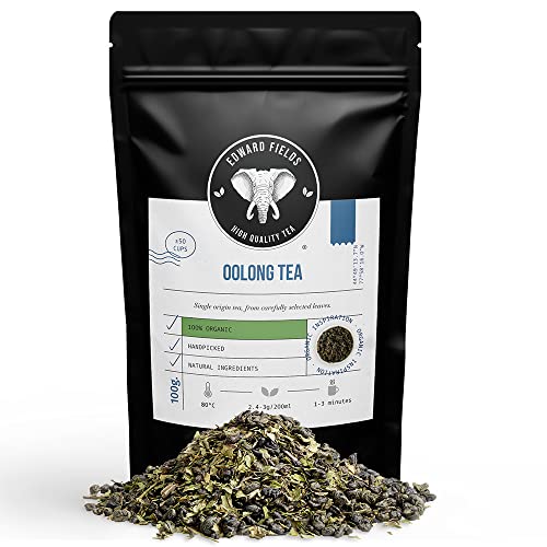Edward Fields Tea ® - Té azul Oolong Detox orgánico a granel de origen único China. Té bio recolectado a mano con ingredientes naturales y ecológicos, 100g.