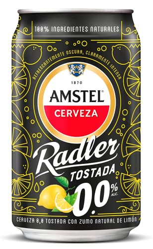 Amstel Radler 0,0 Cerveza Tostada Limon Sin Alcohol Pack lata 24 x 33cl
