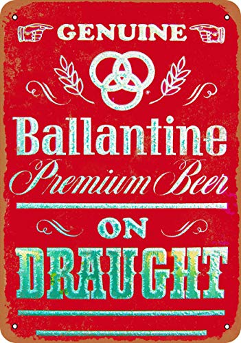 Ballantine Beer - Cartel de metal retro para decoración del hogar, 20,3 x 30,5 cm