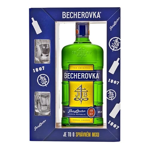 Becherovka - Licor de hierbas 700ml con vasos - ES